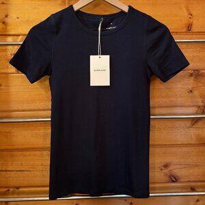 Women's Everlane The Luxe Rib Crew Short Sleeve Tee - Navy - XS